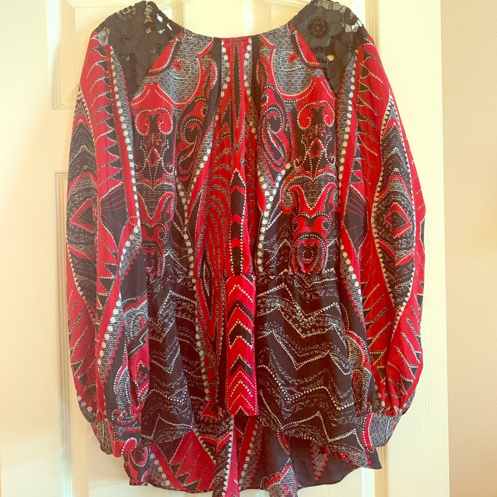 Red and black tunic